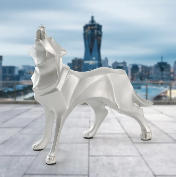 Фигурка волка в скандинавском стиле украшения из смолы волк современная мебель ручной работы