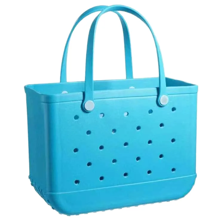 2024 New Waterproof Beach Bag Silicone Oversized Bogg Bag Big Summer Eva Eco-friendly Reusable Basket Tote Bag