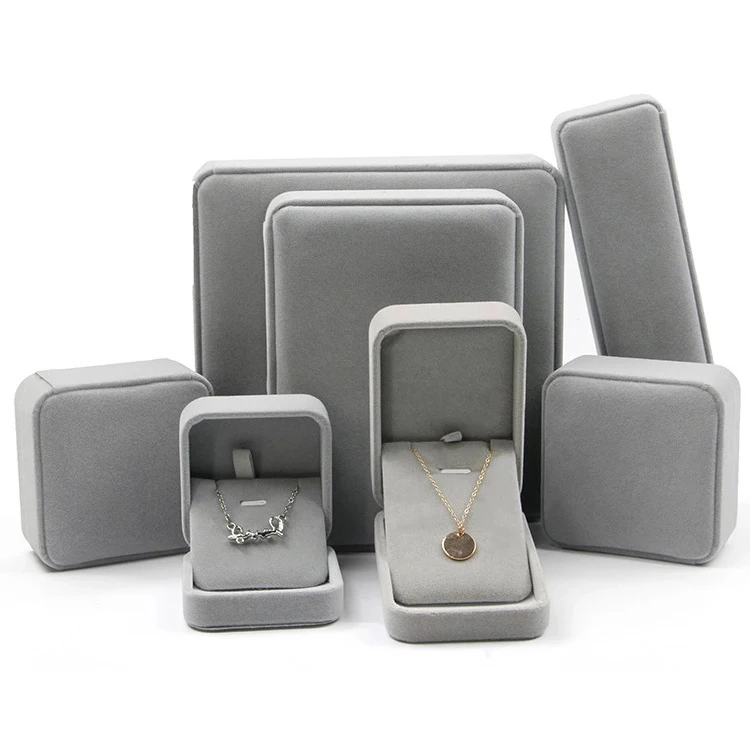 
Custom logo ring pendant bracelet velvet jewelry box wholesale jewelry organizer gift boxes for jewellery  (62138947260)