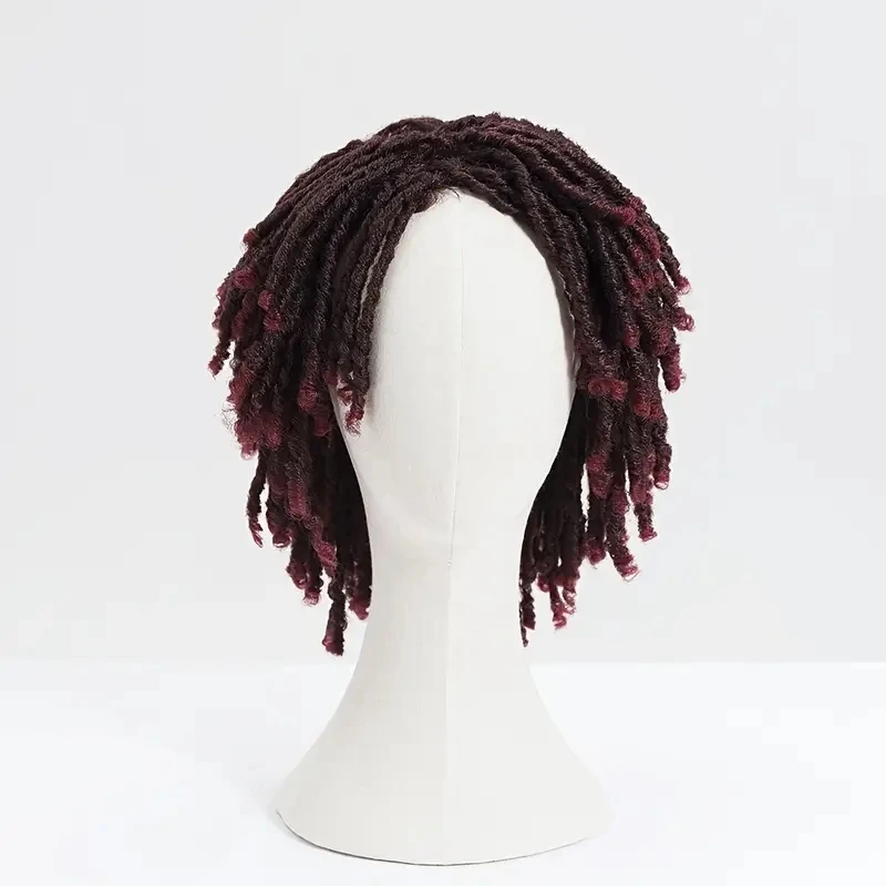New Fashion Natural Afro Kinky Curly  Crochet  Machine Made Synthetic  Ombre Wigs For Black Women Dreadlocks Cosplay Wigs