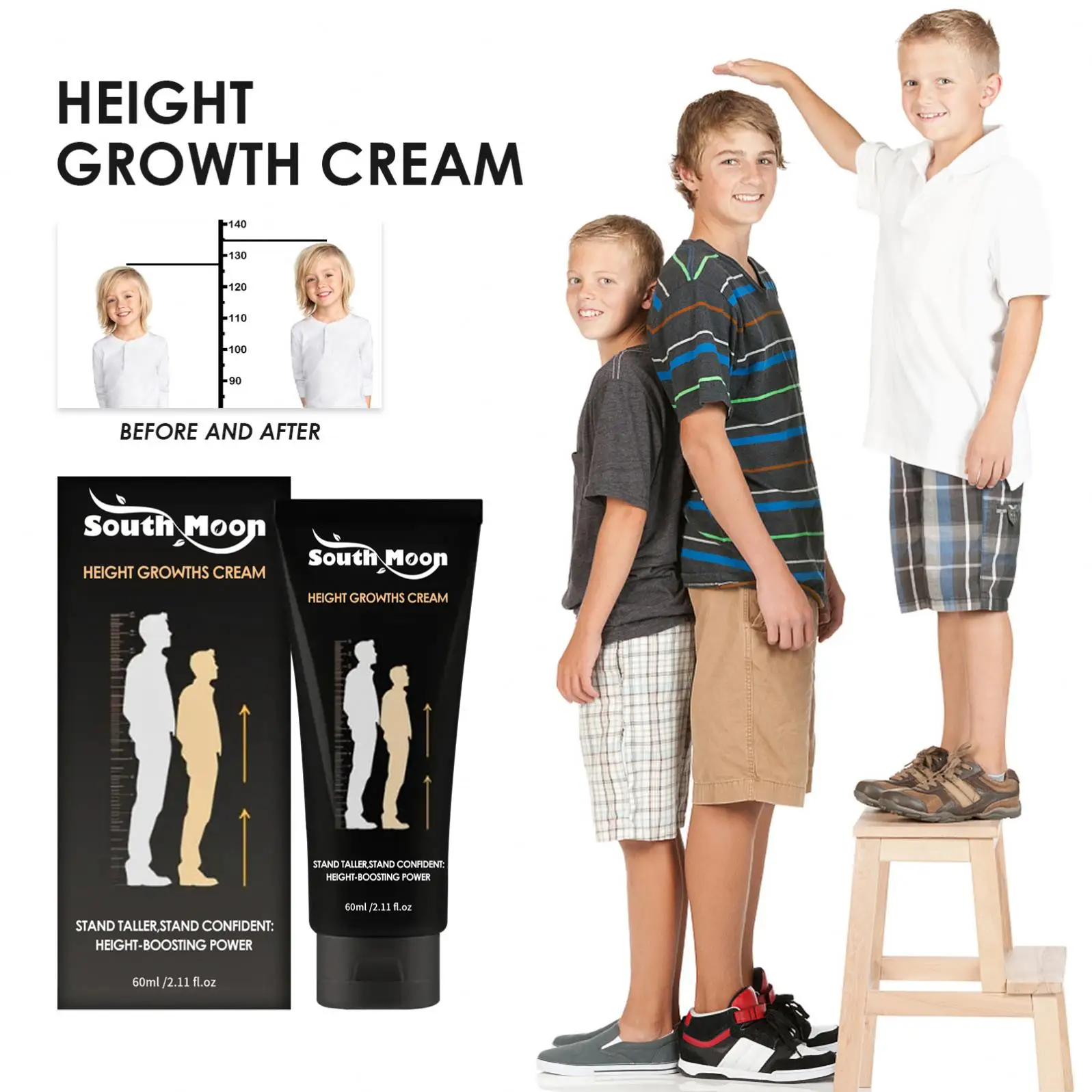 South Moon 60ML Natural Organic Plant Extract Promote Bone Growth Foot Hight Cream Effective Height Increasing Growth Cream