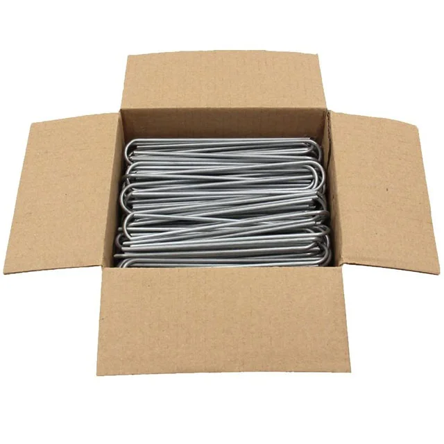 Galvanized Garden Landscape Staples Stakes Pins for Drip Tape Pipe Hose Weed Barrier Fabric