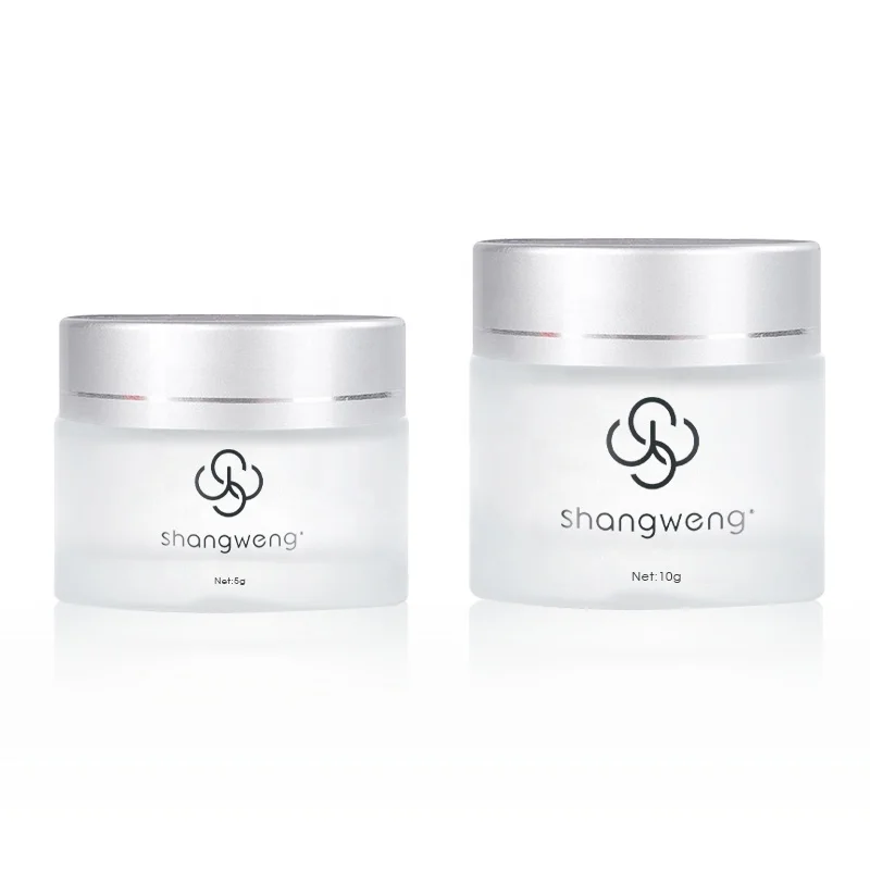 In stock Small Order Acceptable Empty Round Cylinder 5g 10g 20g 30g 50g frost cosmetic cream glass jar with silver screw lid