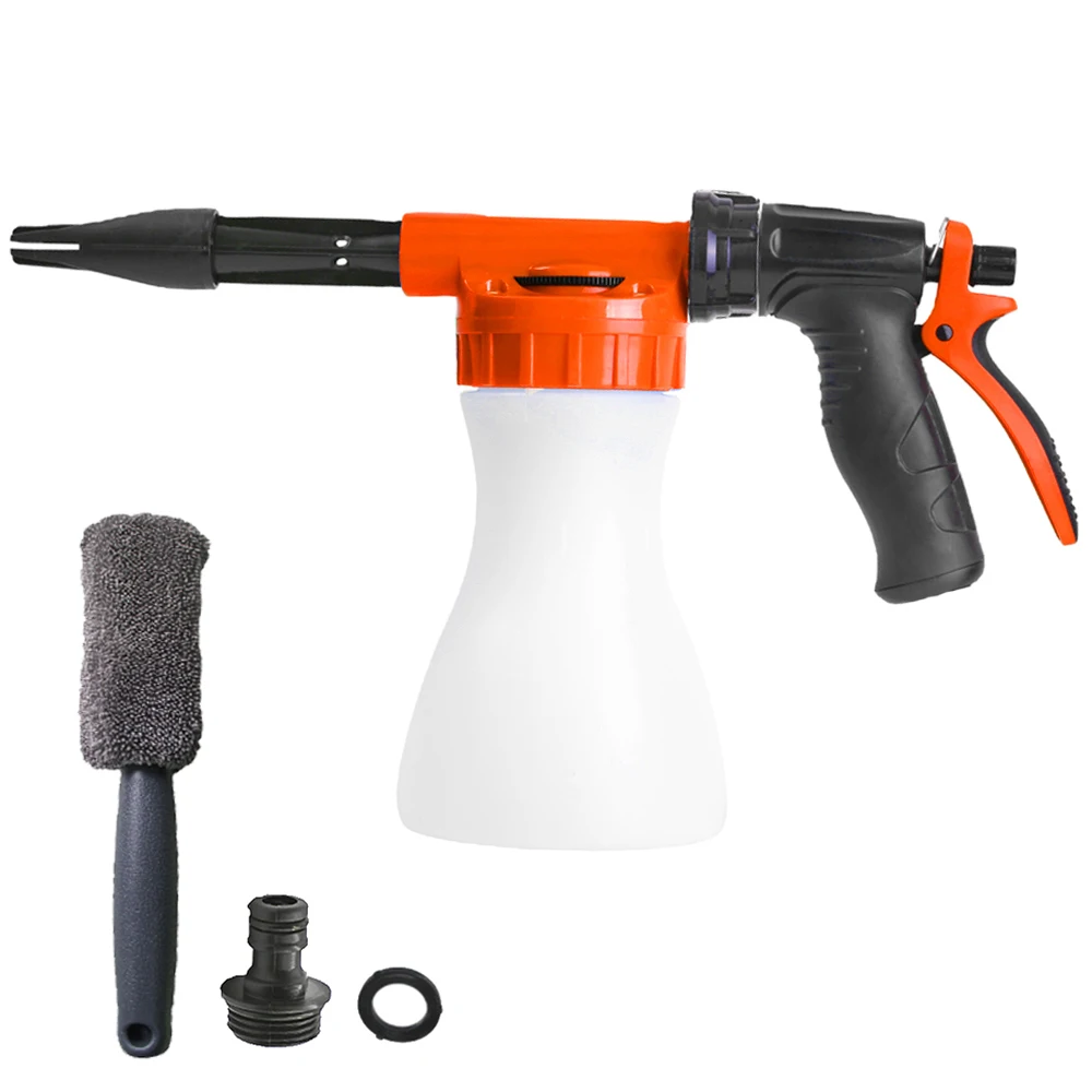 Garden Water Gun 0.9L Capacity Lightweight Garden Water Nozzle Spray Widely Used Plastic Snow Foam Lance Car Wash Set