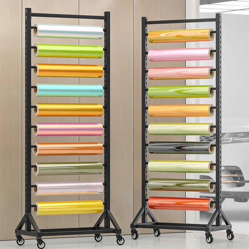 Mingtang metal metal fabric roll display stands for fabric rolls, customizable size, color and your design
