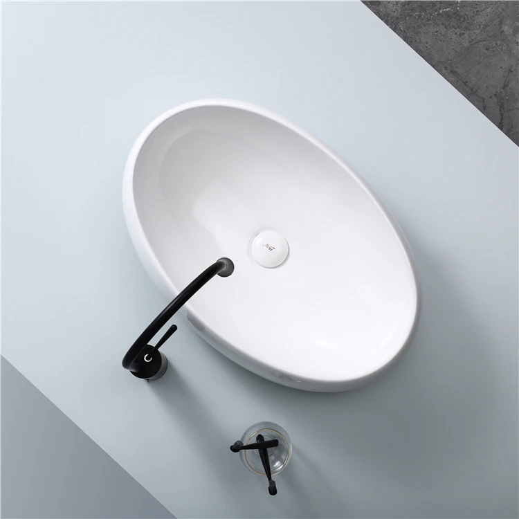 
Wholesale modern bathroom vanity fashion oval ceramic above counter basin 