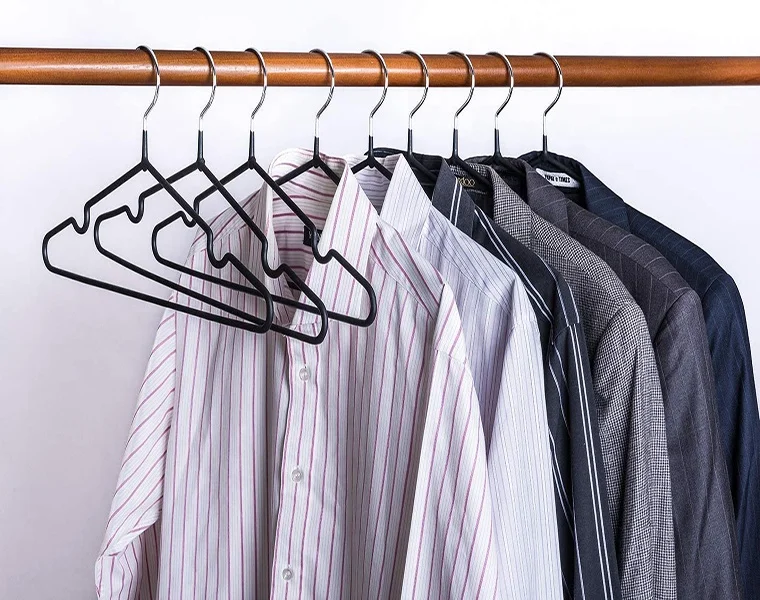 Wholesale Cheap Black Rubberized Metal Hanger for Laundry