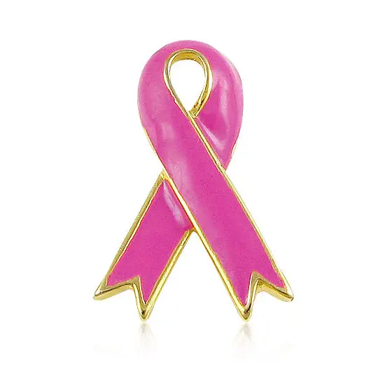 Wholesale Festival Lapel Pins Cancer Badge Awareness Women Pink Blue Red Ribbon Lapel Badge Enamel Pin