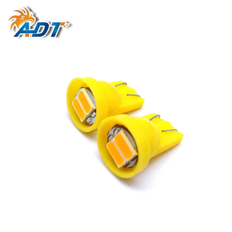 ADT #555 T10 194 anti flickering Yellow Color 2SMD ac 6.3 volt LED pinball Light bulbs