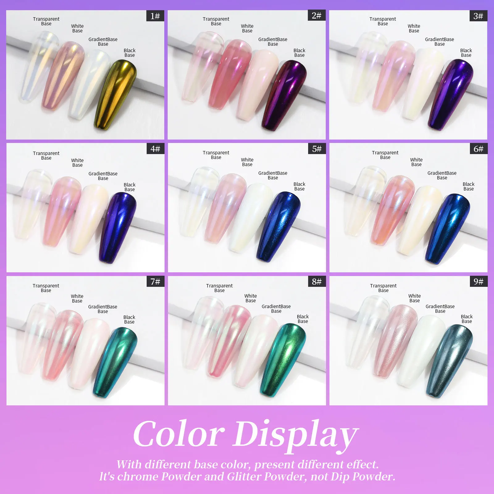 2024 New Arrival Magic Aurora liquid powder 12 colors liquid nail powder