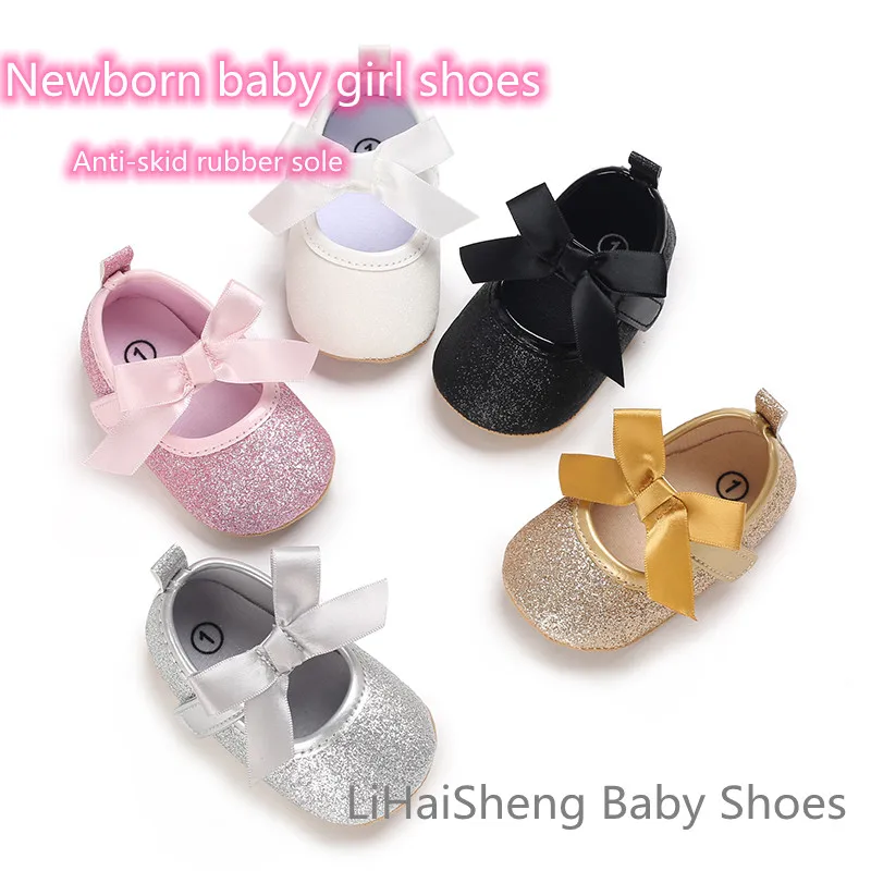 First Walker Baby Princess Shoes 2022 Newborn Baby Toddler Mary Jane Soft-soled Anti-skid Shoes Fashion Dress Shoes