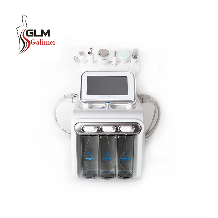 6 in 1 Dermabrasion small bubble skin rejuvenation deep clean black head removal bio eye lift face hydra oxygen facial for salon