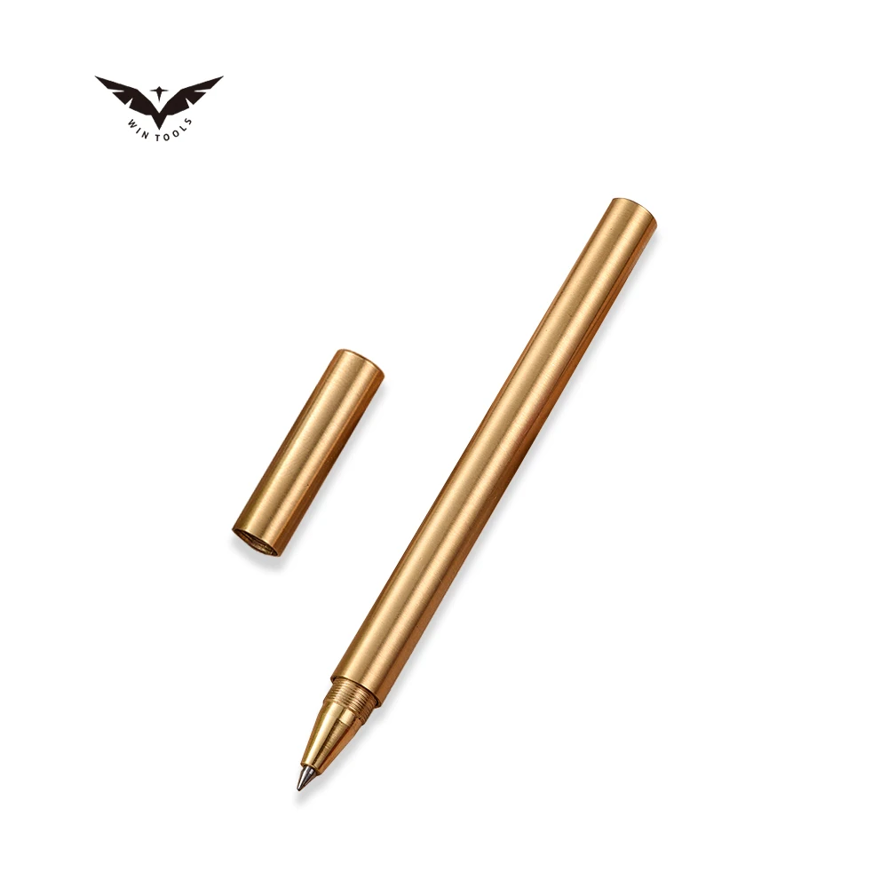 Promotional metal roller pen  luxury gift gold copper brass ballpoint pens with custom logo engraving