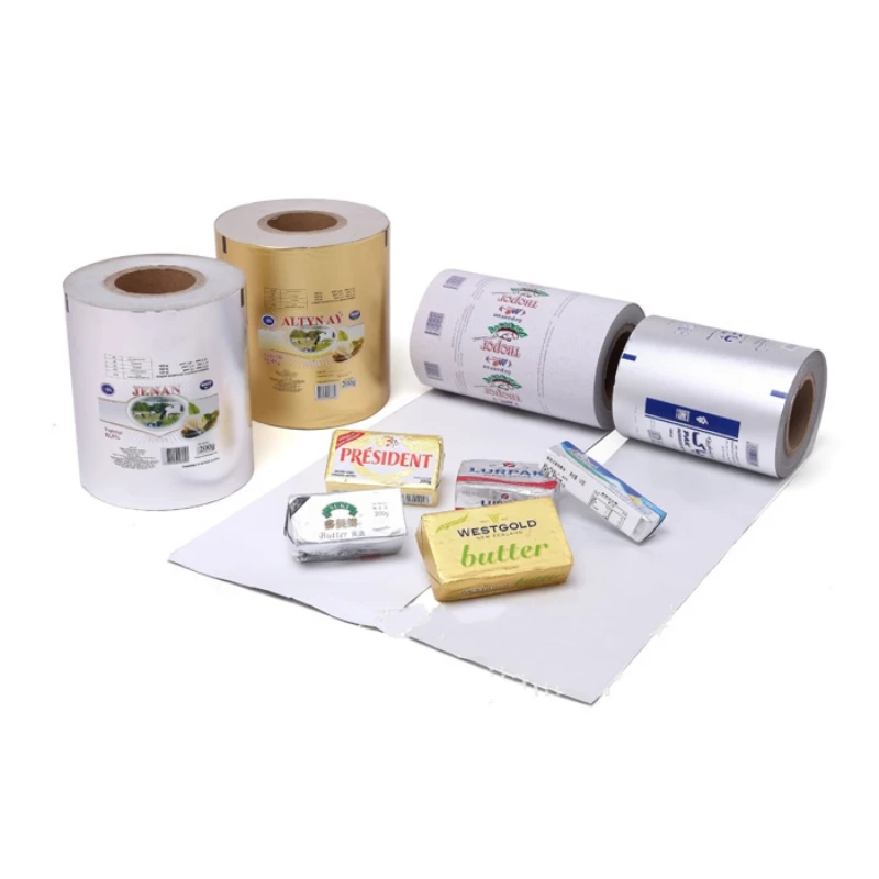 Custom made laminated printed aluminum foil paper usd for butter paper packaging