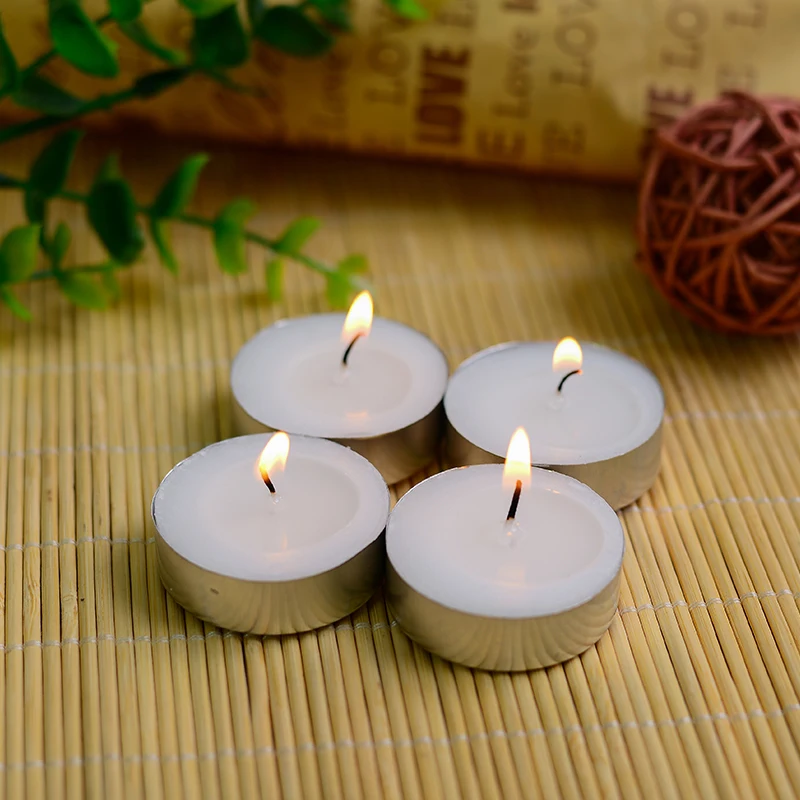 Mini Shrink Wrapped Colored Plastic Daily Lighting Tea Candle In Bulk