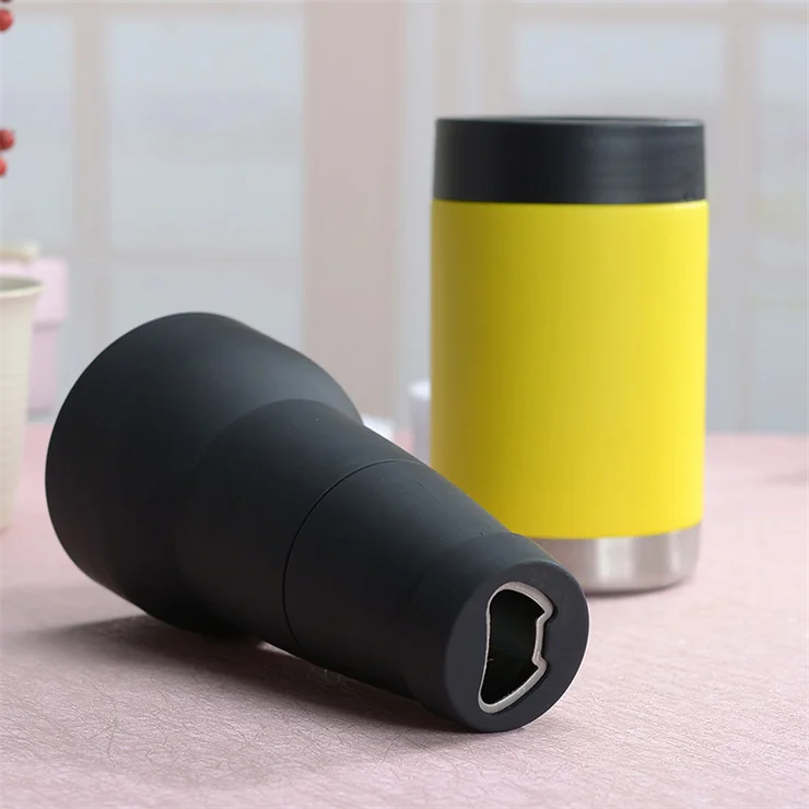 Bottle and Can Thermo Vacuum Insulated Double Walled Stainless Steel 3-in-1 Beer Bottle and Can Cooler with Beer Opener