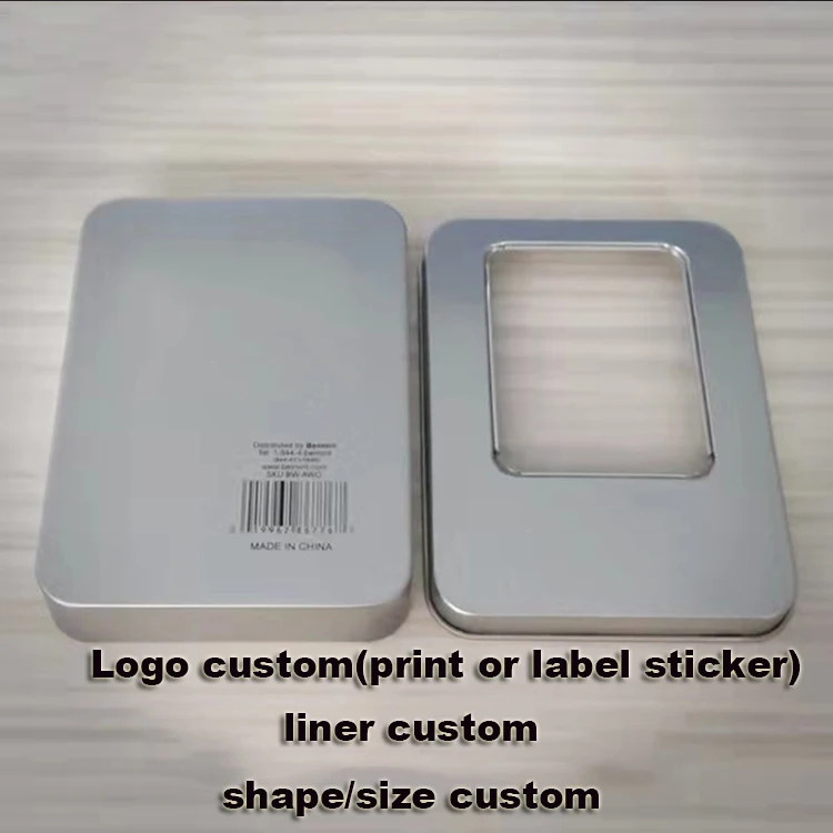 Promotional gifts tin box custom for food toy usb storage square round heart shape metal tin plate box case