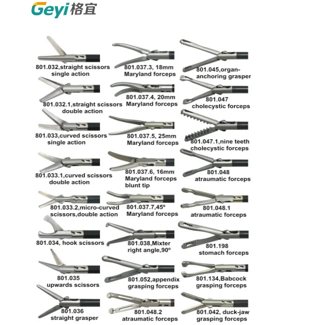 Laparscopic Instrument Dissecting Forceps Curved Scissors Fenestrated Grasper