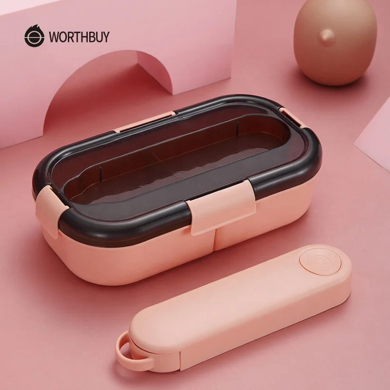 WORTHBUY Japanese Microwave Bento Box Plastic Lunch Box For Kids Leak-Proof Food Container School Food Box With Compartment