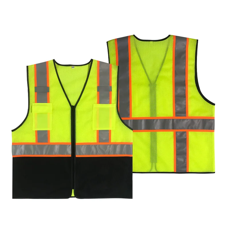 OEM/ODM Class2 ANSI High Visibility 7cm Reflective Tape Safety Vest Breathable Anti-Fouling for Security Workwear