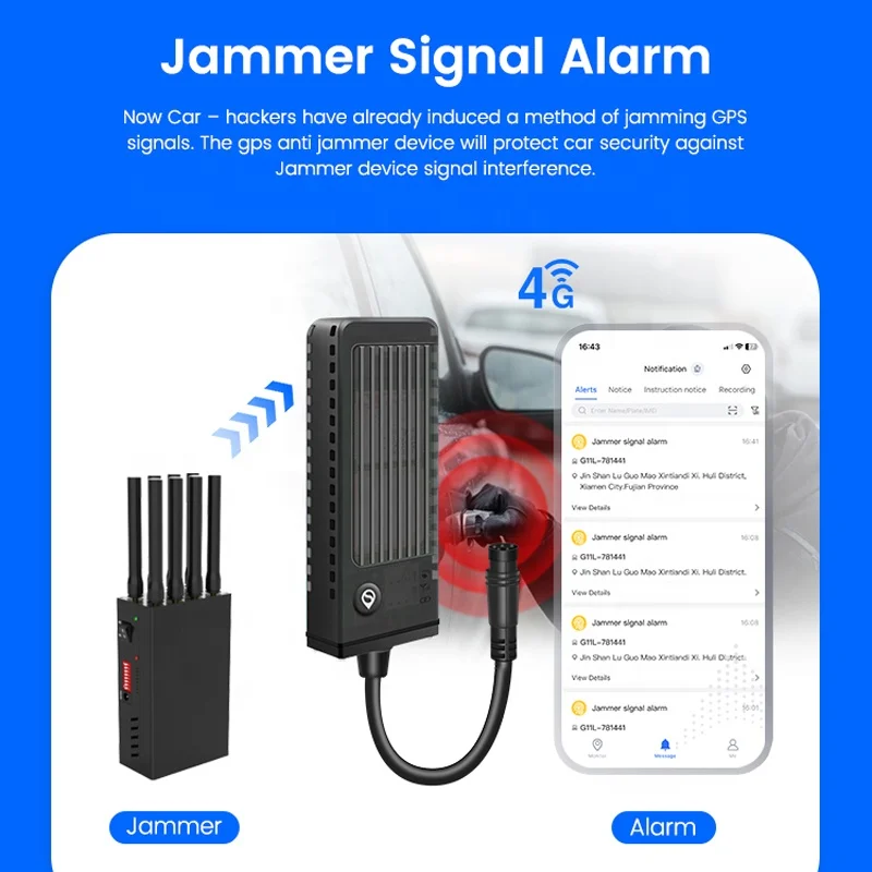4G GPS Anti Jammer IP67 Waterproof Tracker Remote Engine Cut Fleet Management Real Time Car Tracking Device