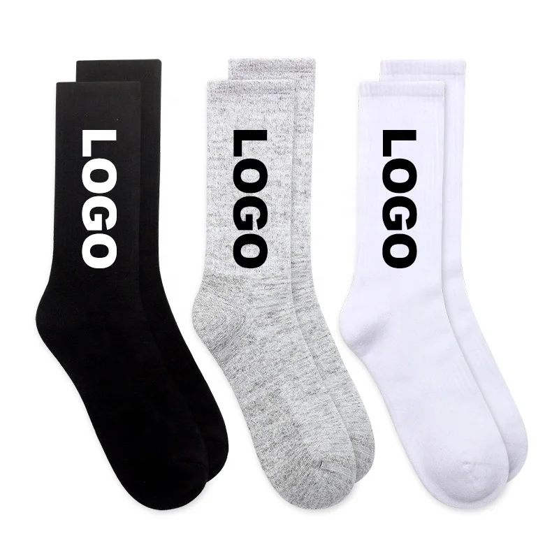 2022 High Quality Low Moq 100% Cotton Fashion Crew Socks Logo Custom Logo Socks Custom Socks