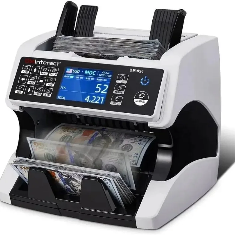 WT-920  Mix currencies Value bill counting machine note counter  with screen display printer