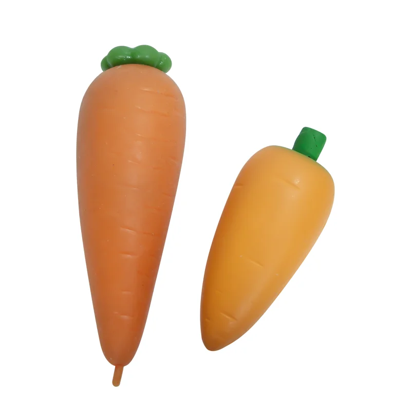Custom Logo Printed Fruit Carrot Fruit Shape Anti Pu Stress Ball  PU Foam Stress Reliever Toys balls