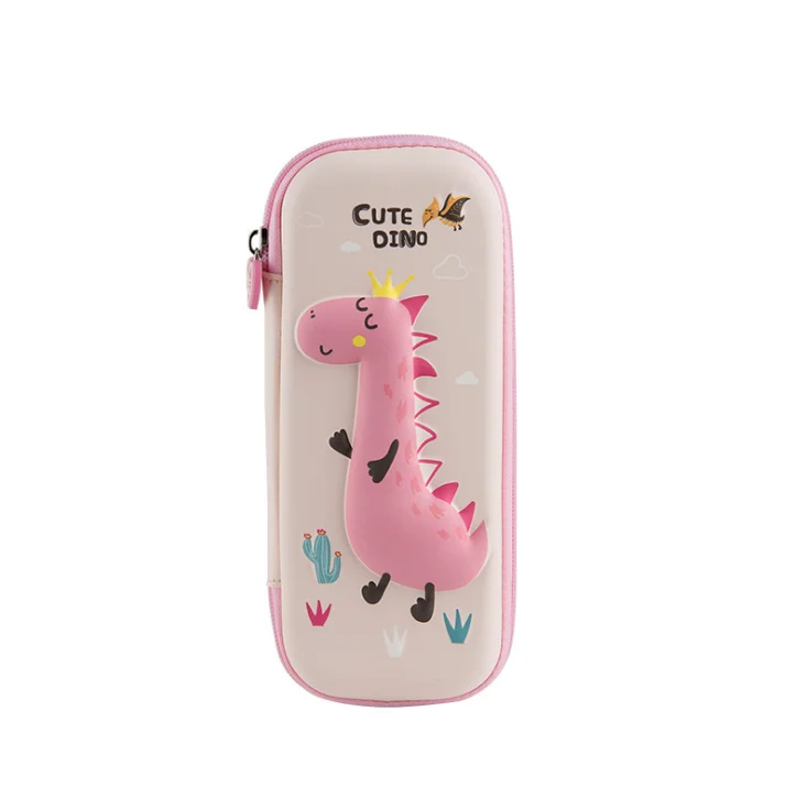 Customized cheap unicorn shape pencil box OEM printing kids 3D stationery pencil box EVA pencil case for children
