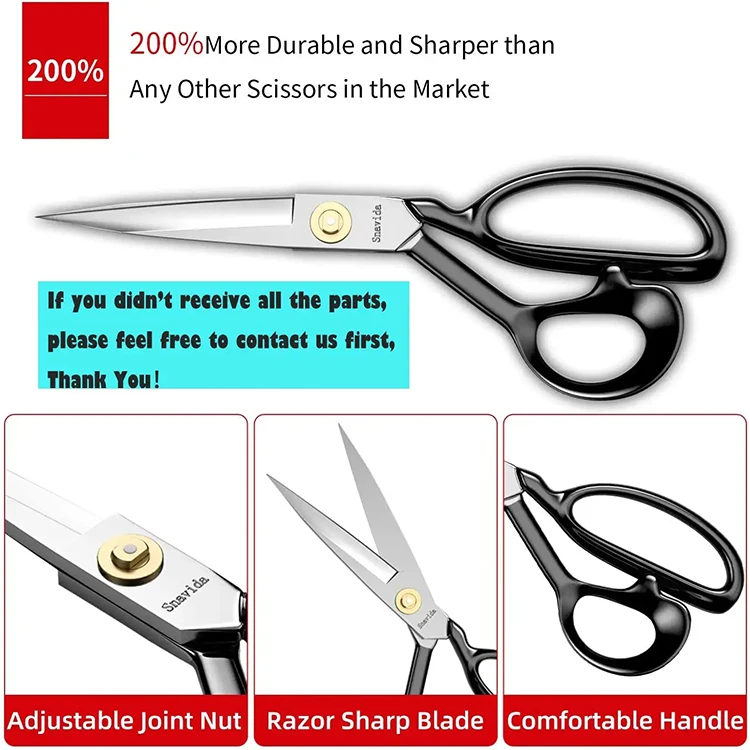 High Professional Tailor Shears Heavy Duty Sewing  Fabric Scissors Office Scissors Sharp Tailor Dressmaker