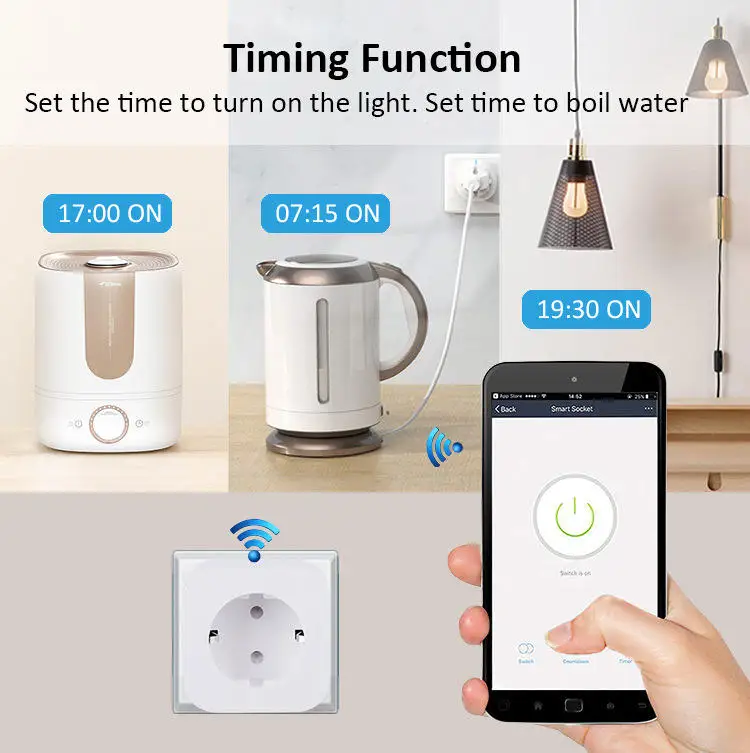 Alexa wall universal multi Remote Control tuya smart home Electrical Wifi smart life Power Socket plug