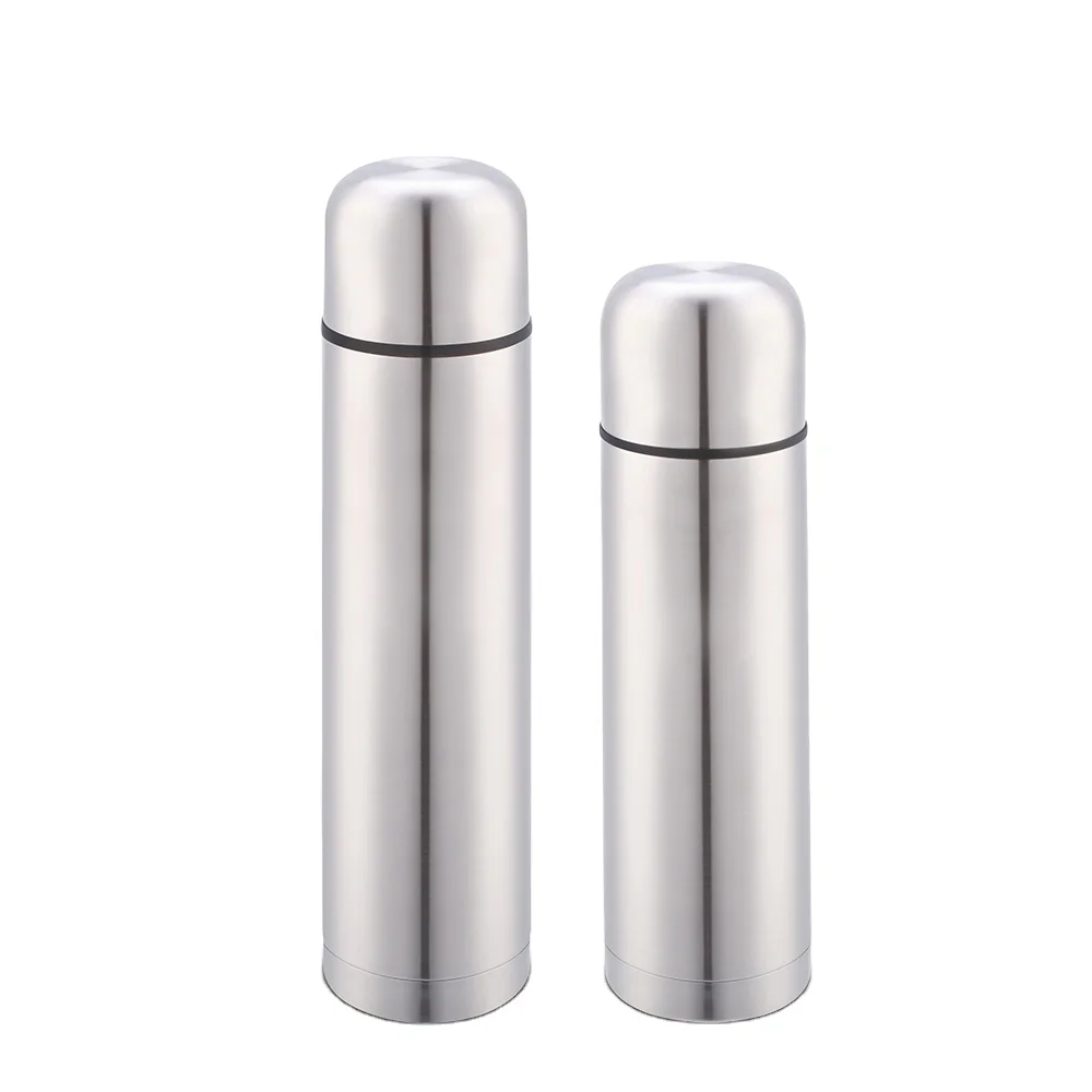 Hot seller stainless steel vacuum water flask with carry strap 750ml +2*300ml with black leather