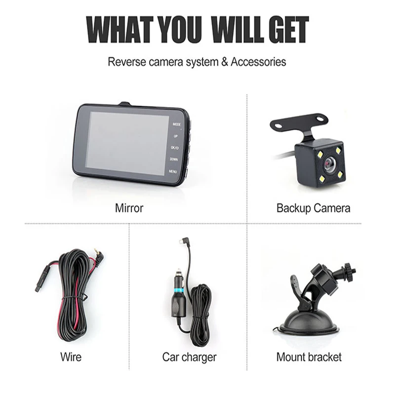 XH202 driving recorder car black box dedicated with high-definition night vision 4 inch IPS screen with fill light dash cam