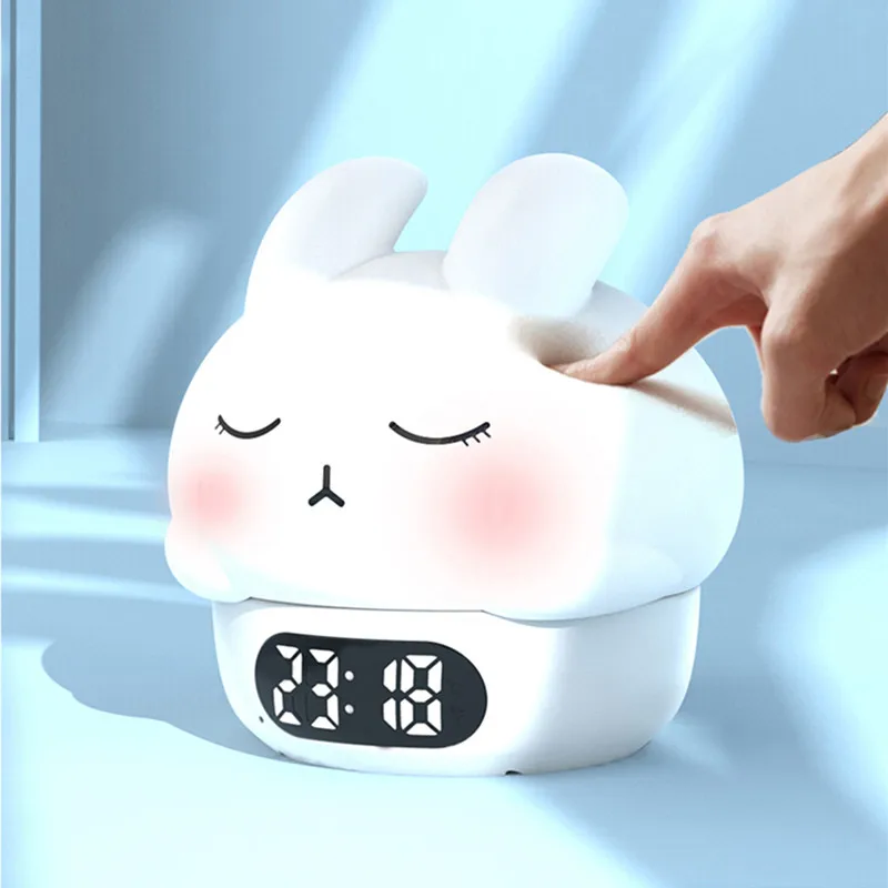 Lonvel Wholesale Price Rabbit Shaped LED Night Light for Kid Silicone Rechargeable Cute Baby Bunny Night Light For Room