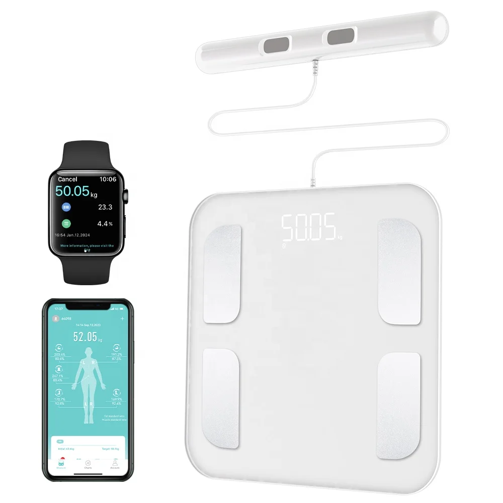 Коммерческая портативная умная весовая шкала для анализа тела 8 электродов машина взвешивания в ванной комнате тип датчика с управлением приложением