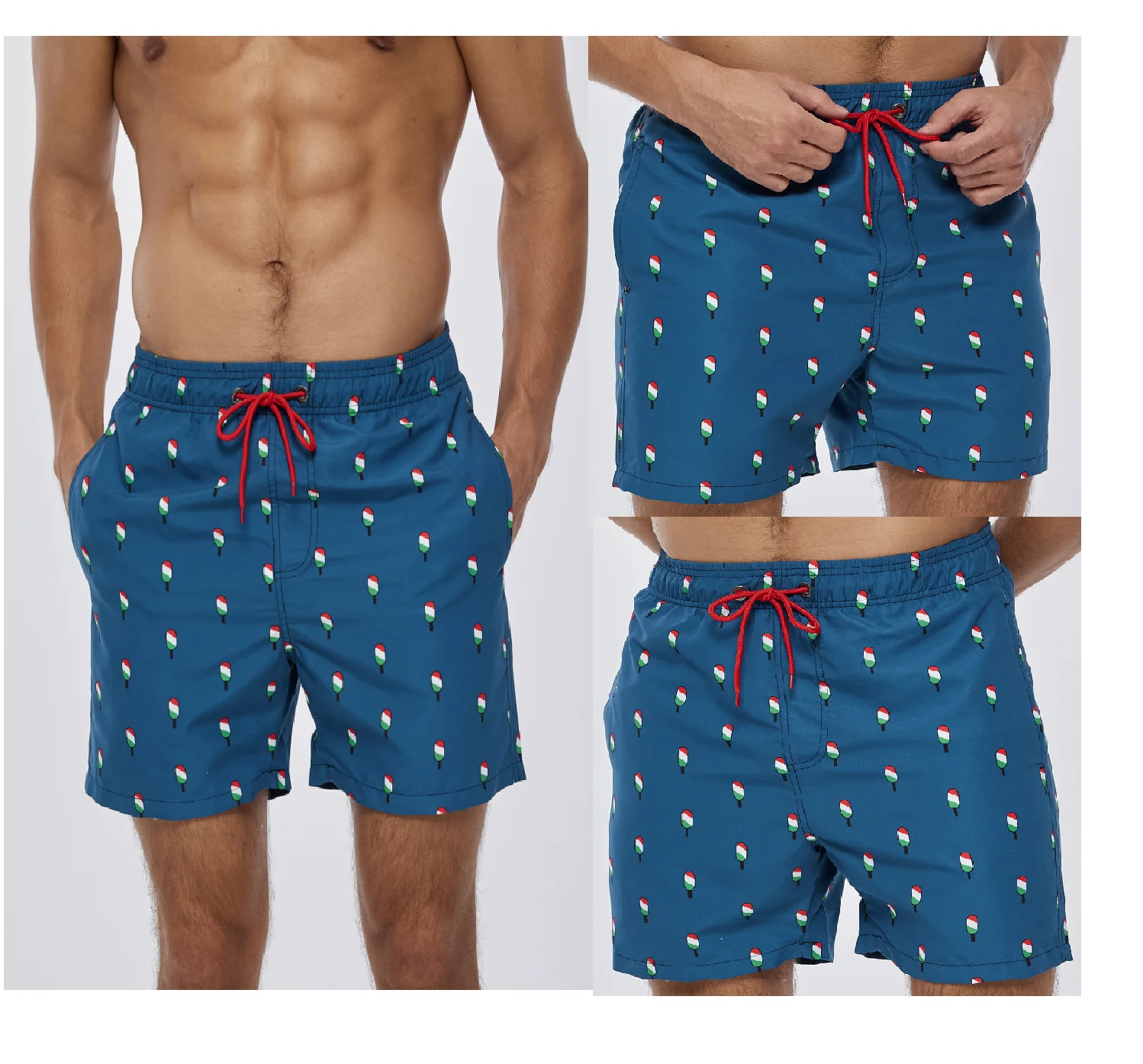BSCI factory men swimshorts custom print swim shorts beach shorts for men custom