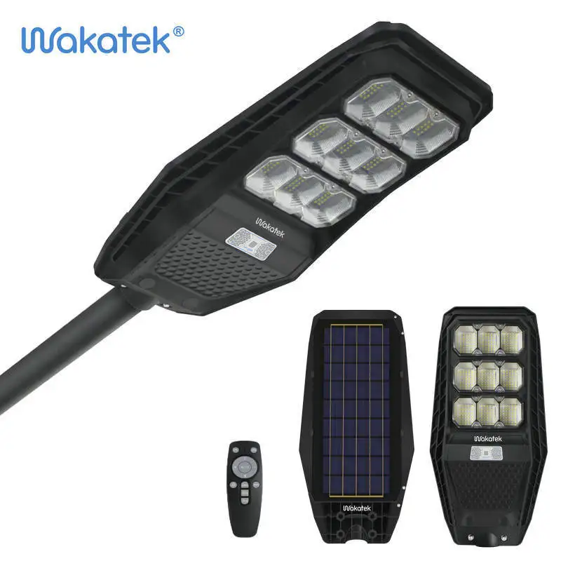 Wakatek Ip65 66 на открытом воздухе все в одном уличный фонарь солнечных батареях 100w встраиваемый светодиодный светильник