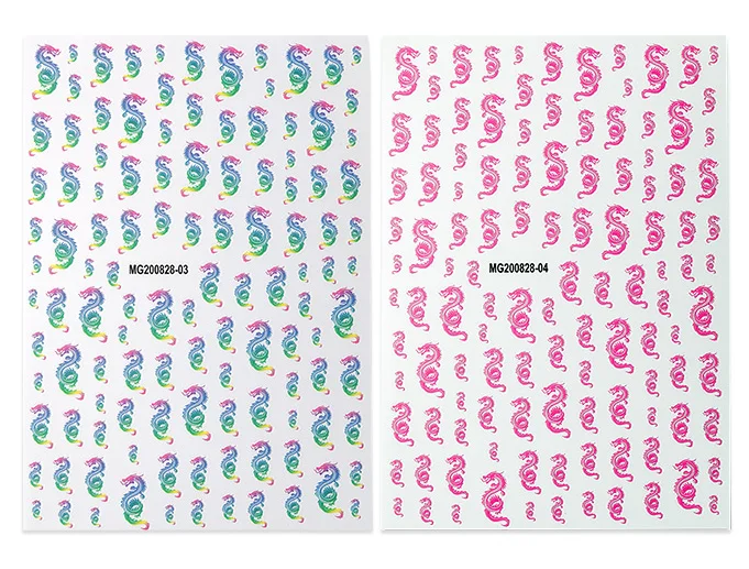 
DIY new Japanese black and white snake nail sticker Traceless nail art stickers 