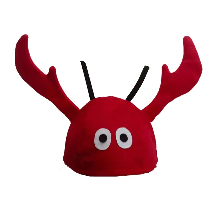 Funny Lobster Crab Hat Red Christmas Hats Decoration Gift Cosplay Costume Accessories New Year Festival Party Supplies For Kids