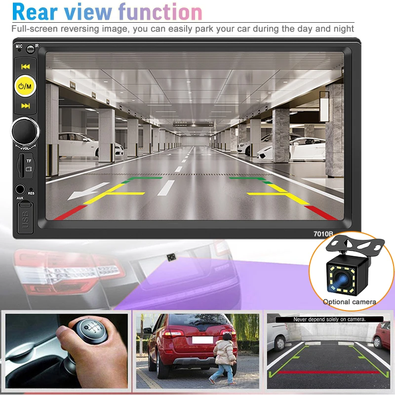 single din 7010B 7' Full Touch Screen car dvd player car radio stereo audio car multimedia video player
