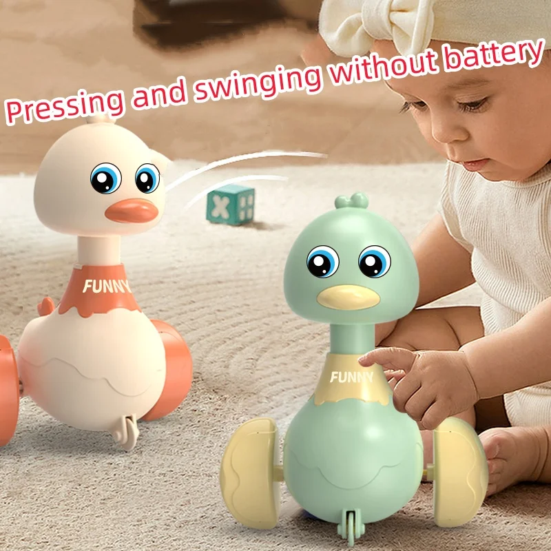 New Design Press And Swing Tumbler Inertia Yellow Duck Early Education Puzzle Toy For Children