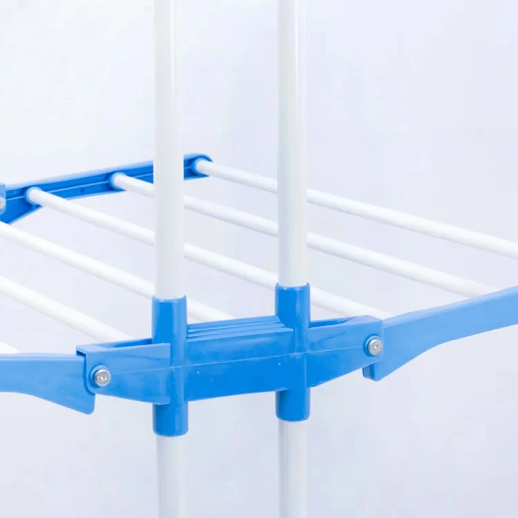 Heavy-Duty Portable PVC and Aluminium Clothing Organizer Modern Standing Foldable Dry Rack with Wheels for Laundry Use