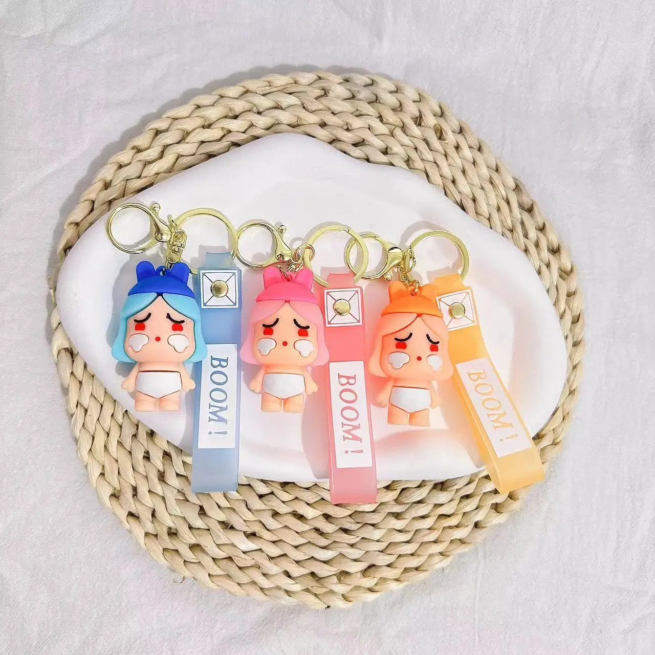 Cry Baby Bag Pendant Keychain Couple Hanging Accessories Wholesale Silicone Crying Baby Keychain