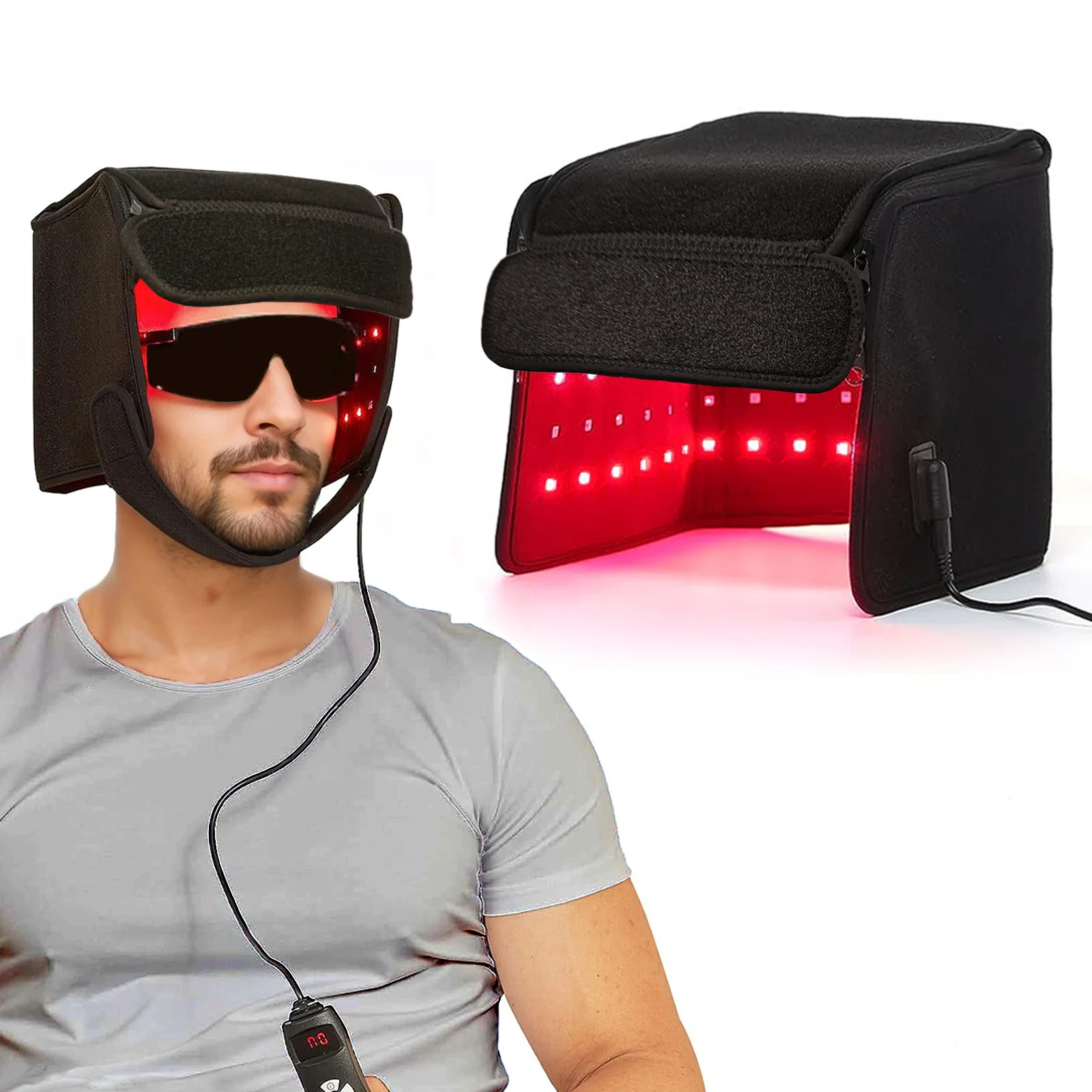 660nm 850nm  infrared light cap  Infrared Light Therapy Device Pain 155 Leds Red Light Therapy Hat For Hair