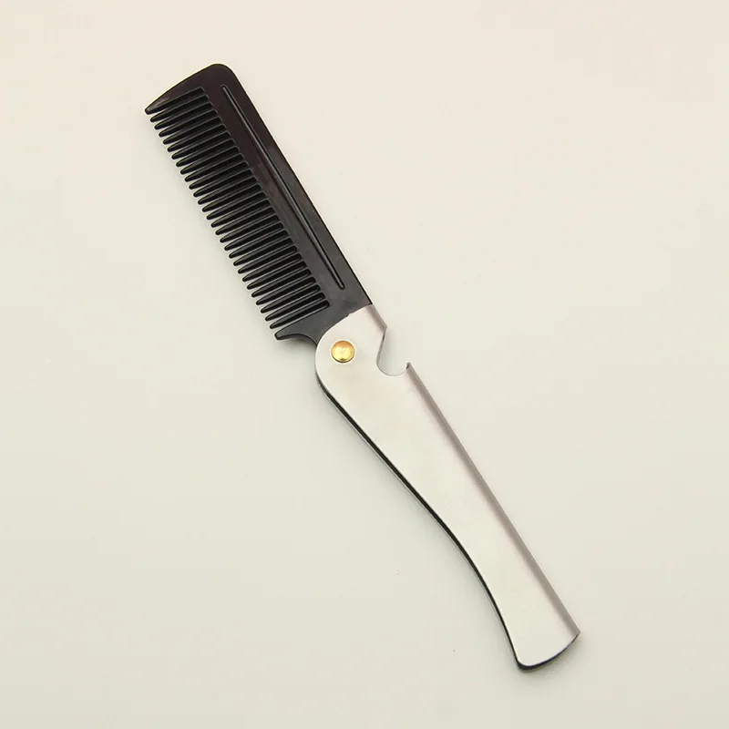 Classic Stainless Steel Nylon Portable  Foldable Multi Functional Comb Comb for Barber Salon Home Travel Use