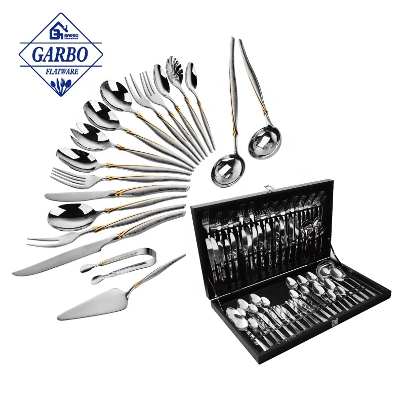 Middle East Arabian stainless steel serving spoon set western home table spoons set 24 pieces stainless home steel cutlery