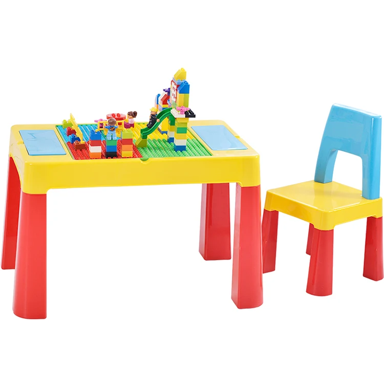 Toxic Free And Safe Toy Play Table Kids Desk And Chair Set Children Tables block table and chair