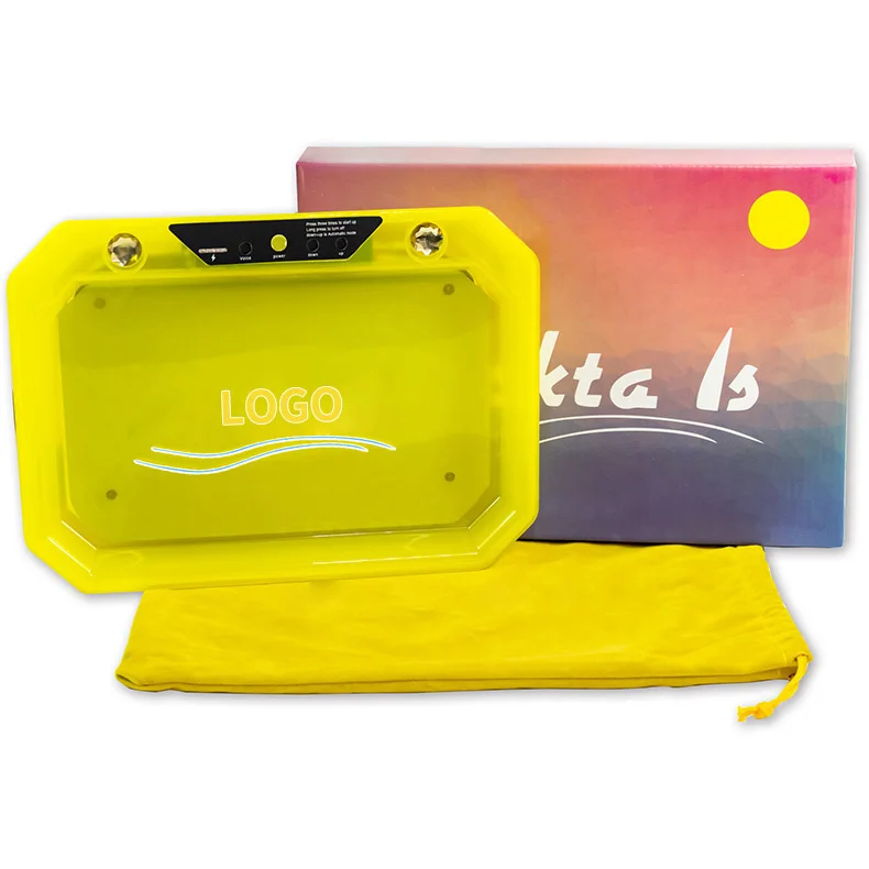New Plastic Led Speaker Rolling Tray with Scale Glow Smoking Tray Custom Logo Light Up Tray Wholesale