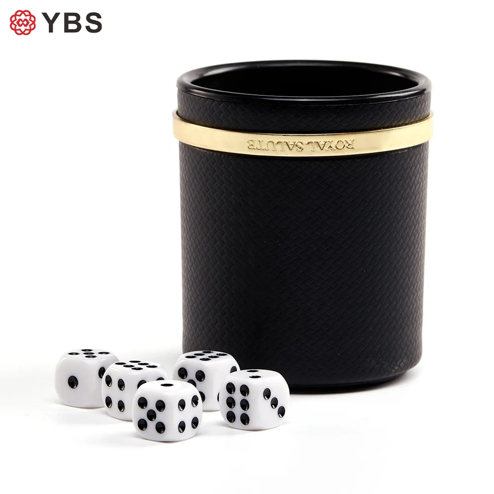 Drinking Dice Cups Set Cheap High Quality Pu Leather Customized Shaker Dice Cup For Backgammon Games