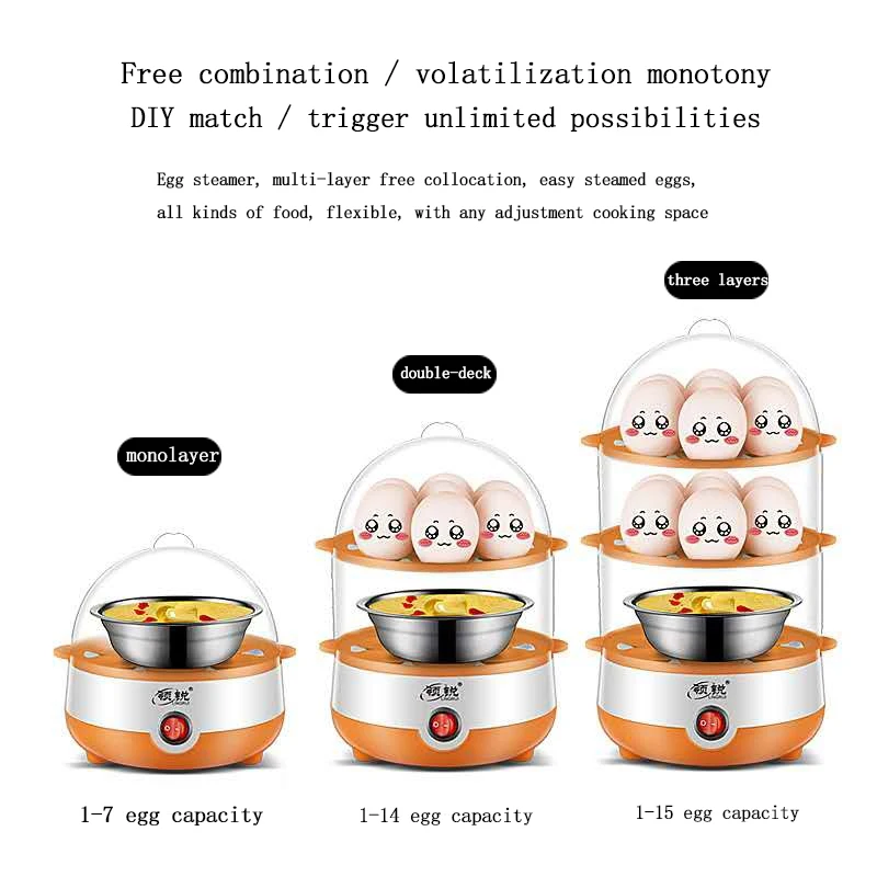 Chinese Suppliers Hot Sale Multifunctional Mini Stainless Steel Automatic Power Off Cooker Electric Egg Boiler